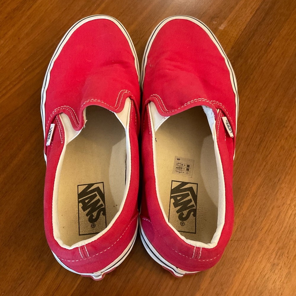 Vans Kids Red Canvas Slip-On Sneakers